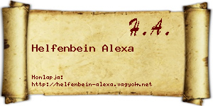 Helfenbein Alexa névjegykártya